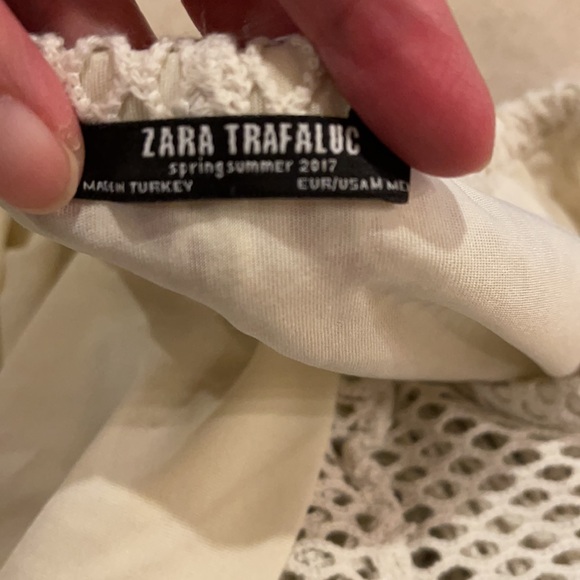Zara Trafaluc Mesh Skirt with Frills Asymmetric Midi Off-White Half Slip-Medium - Picture 8 of 10